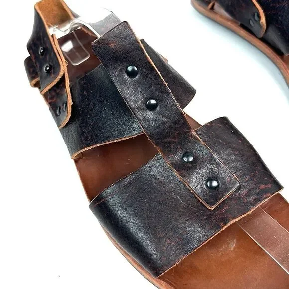 Cydwoq Men’s Leather Slingback Sandals Brown Handmade in New York size 45 US 11 - Picture 8 of 14